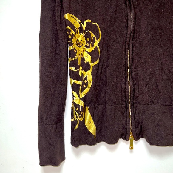 CACHE ZIPPERED SWEATSHIRT IN CHOCOLATE BROWN - Picture 2 of 7